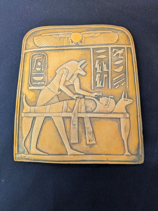 Anubis et la scène de la momification – Jaune